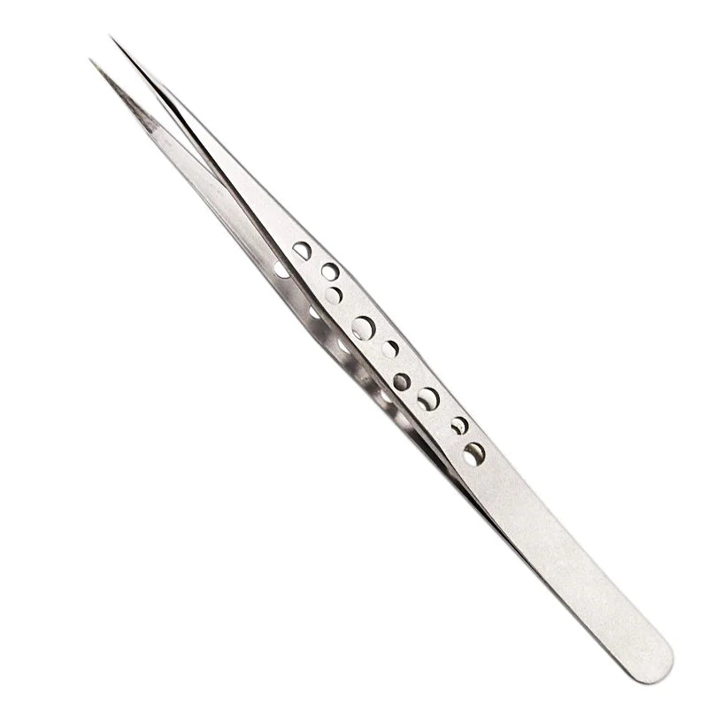 Precision Tweezers Anti-static Industrial Curved Straight Tip Stainless Steel Forceps Electronics Phone Repair Hand Tools