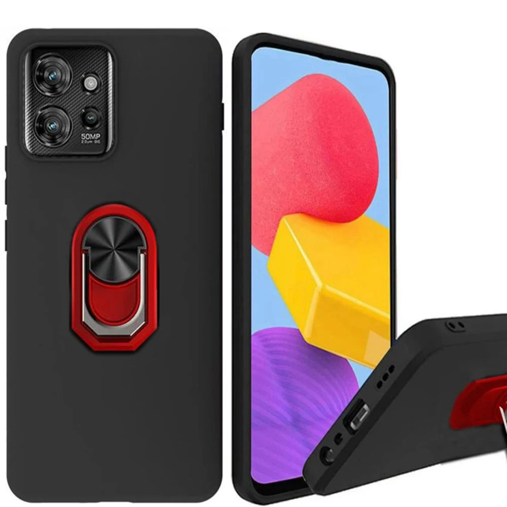 Ergonomic Soft TPU Silicone Phone Case for Lenovo Moto ThinkPhone 5G Shockproof Magnetic Cover with Ring Holder