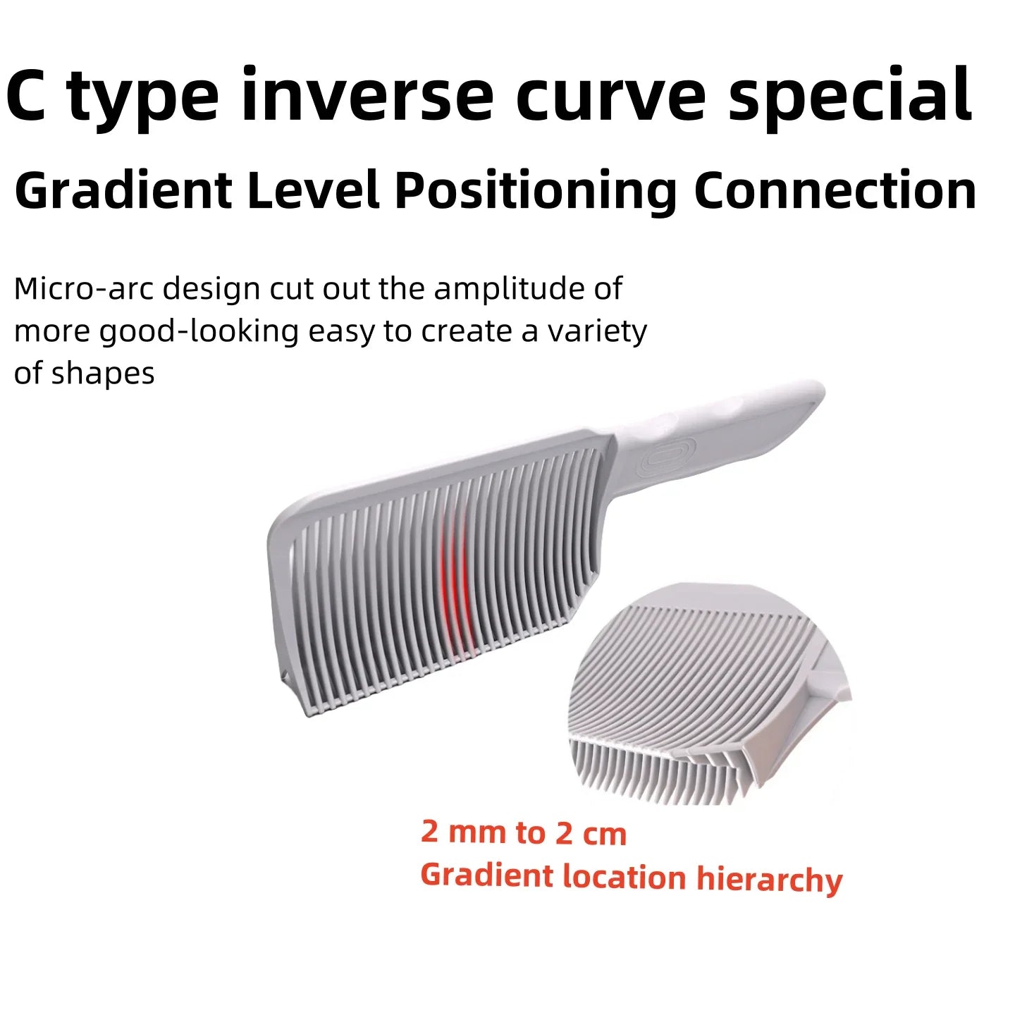 Men's Styling Hair Comb for Blending Fades Styling Arc and Flat Utility Positioning Comb 1pcs