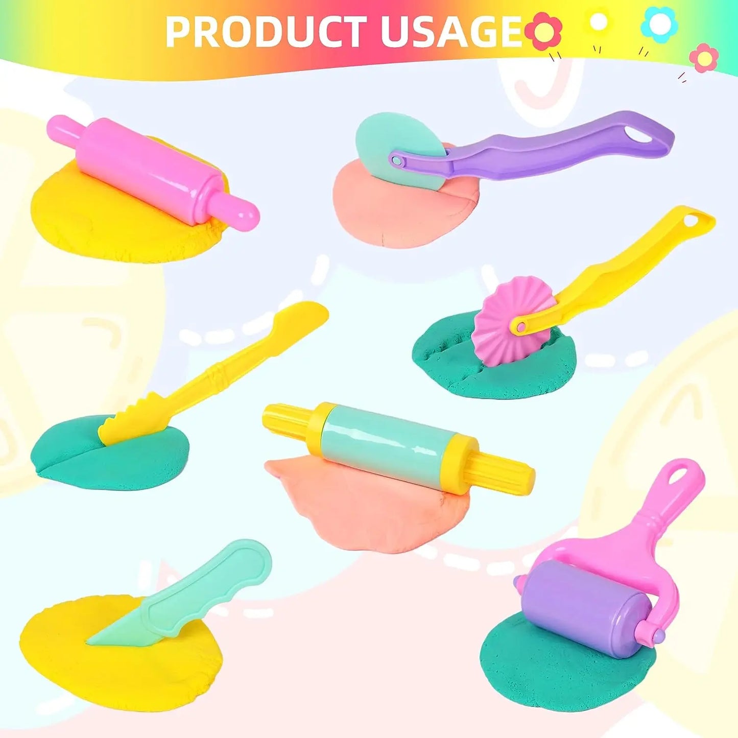 Children DIY Play Dough Plasticine Mold Modeling Clay Accessories Tool Kit Plastic Set Knife Molds Kids Educational Toys