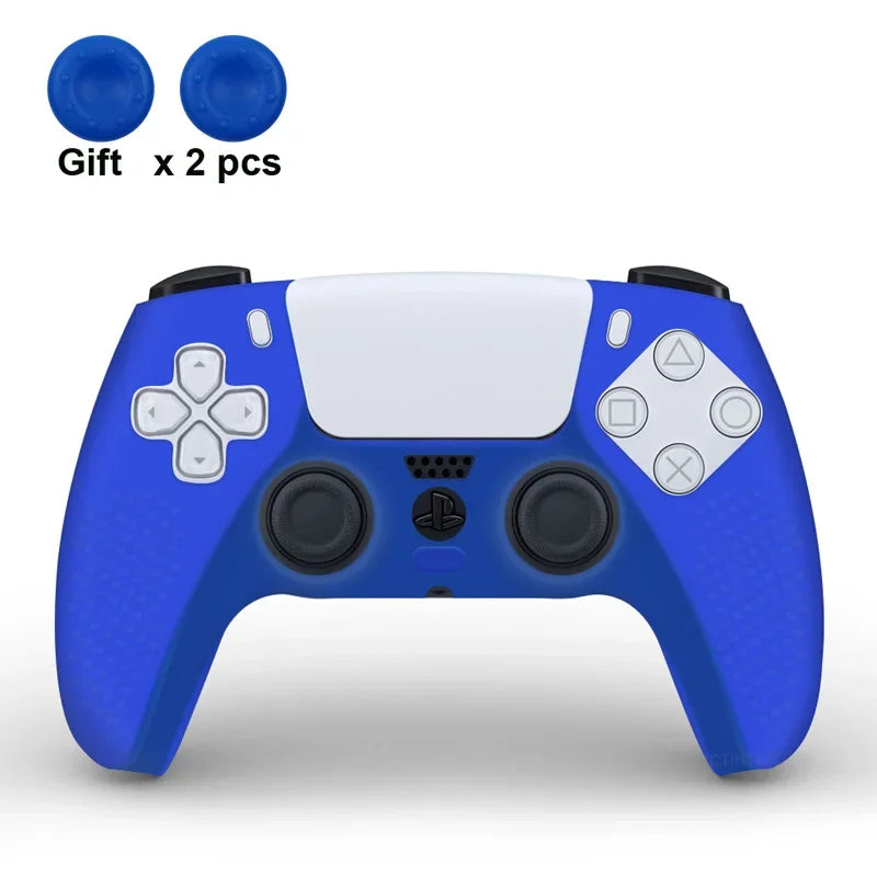 Anti-slip Silicone Protective Cover Skins Compatible with Sony Playstation 5 Controller Slim Gamepad PS5 Case Thumb Grips Accessories