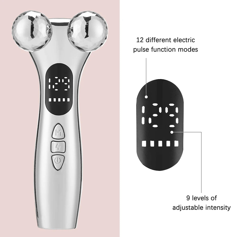 Skin Tightening Anti Wrinkle 4D Electronic Facial Beauty Roller Massager Slimmer V-Face Double Chin Remover Eye Care Face Lifting Device