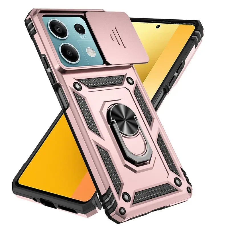 Durable Shockproof Phone Case for Xiaomi Redmi Note 13 Pro Plus Note 13 13C 12 12S 12C Camera Protection Ring Holder Back Cover