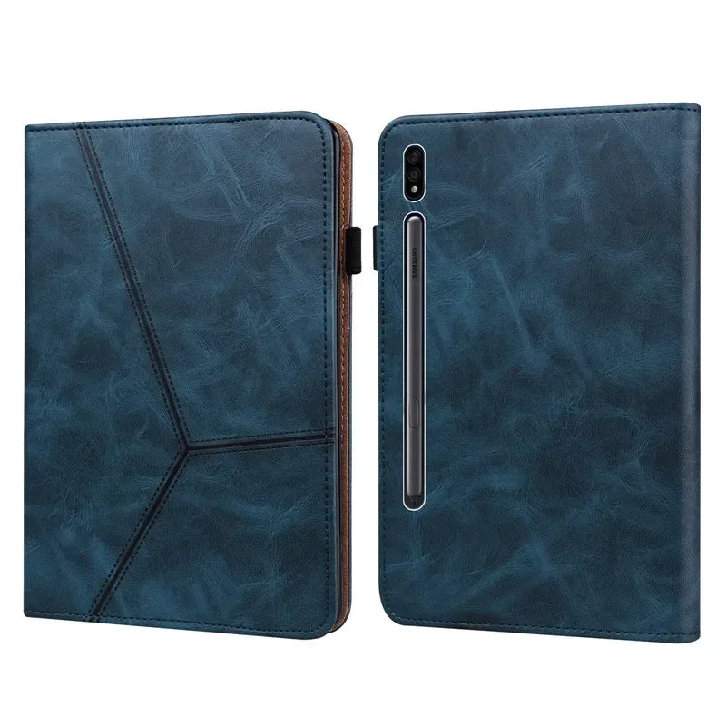 Luxury Leather Case Cover for Samsung Galaxy Tab S10 Plus S9 Fe S9 Plus Built in Wallet Stand Features Strap Protection