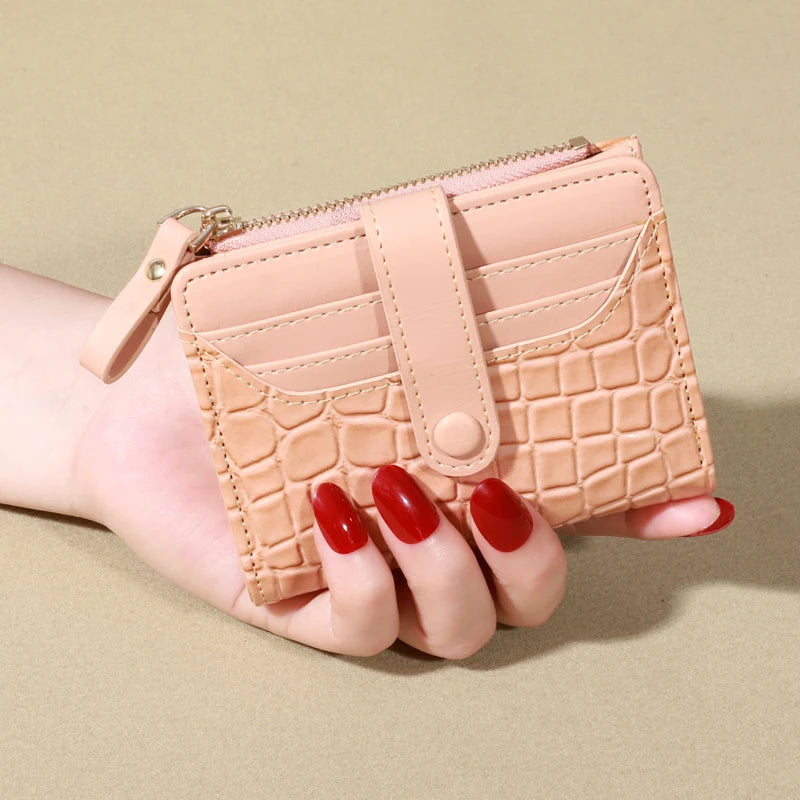 Elegant Crocodile Pattern Women's Multi Card Wallet Secure Double Zip Clutch Casual PU Leather Purse with Style Storage Bag