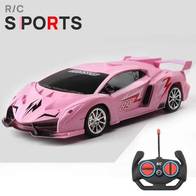 RC Racing Car with LED Lights 2.4G Radio Remote Control 1/18 Scale Sports Cars For Children Racing Drive Vehicle Drift Boys Girls Toys