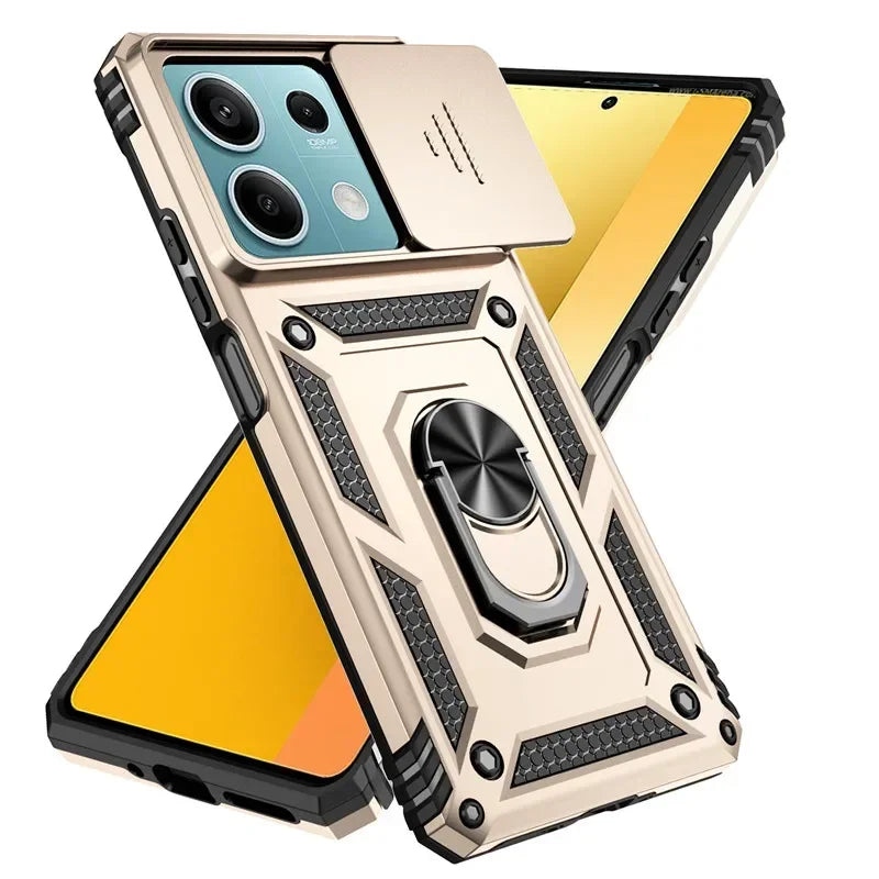 Durable Shockproof Phone Case for Xiaomi Redmi Note 13 Pro Plus Note 13 13C 12 12S 12C Camera Protection Ring Holder Back Cover