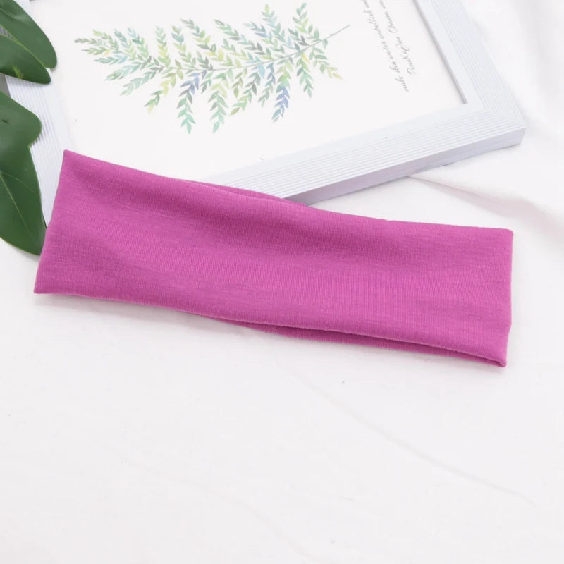 Elastic Cotton Headbands Hair Bands for Women and Men Solid Colors Running Fitness Yoga Stretch Hair Accessories