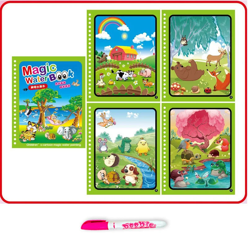 Reusable Magic Water Drawing Coloring Book for Kids Sensory Early Education Children Birthday Gift Repeated Use Toy