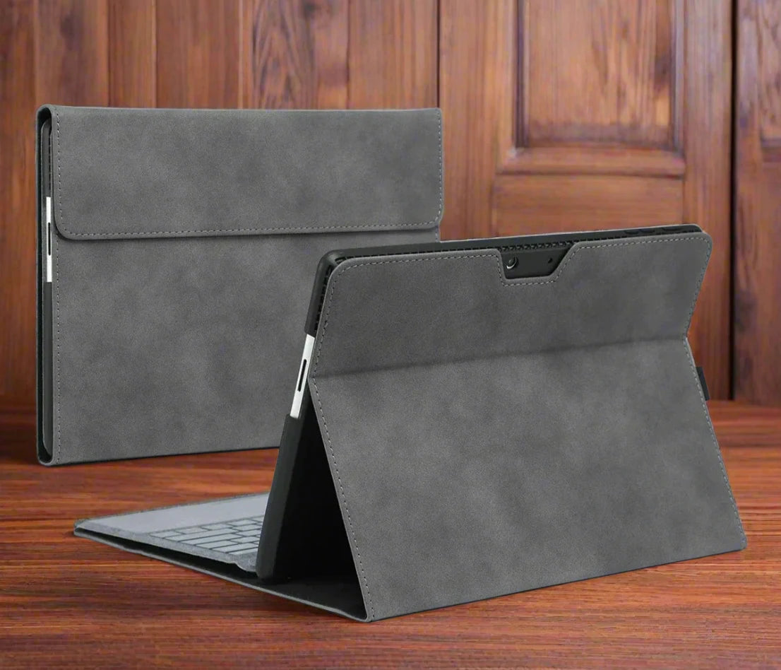 Elegant Portfolio Business Leather Case for Microsoft Surface Pro 11/10/9 13inch Multiple Angle Stand TPU Shell Bag Compatible with Keyboard
