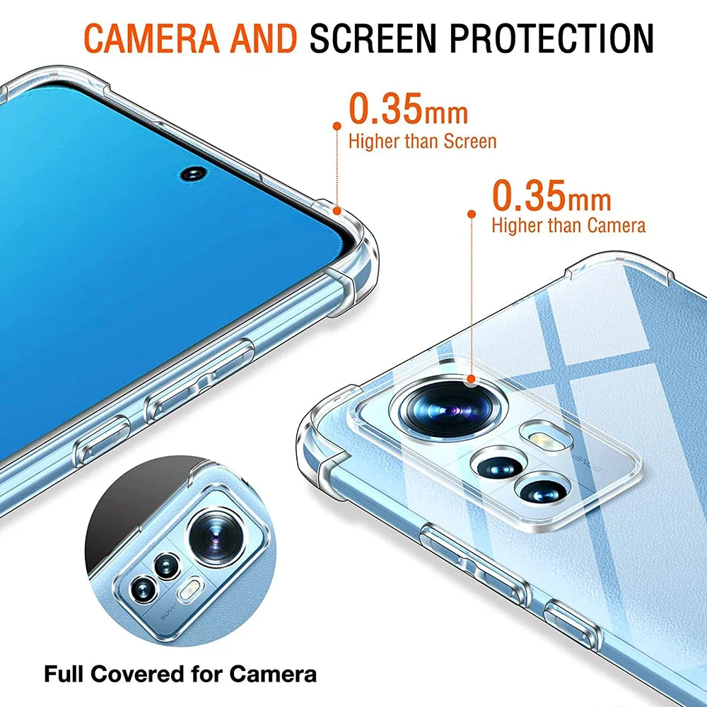 Clear TPU Silicone Phone Case for VIVO X90 X80 X70, V40 SE V23 V21, Y15S Y16 Y20 Y21 Y22 Y33 Y35 Y53 Y55 Protective Thin Shell Cover