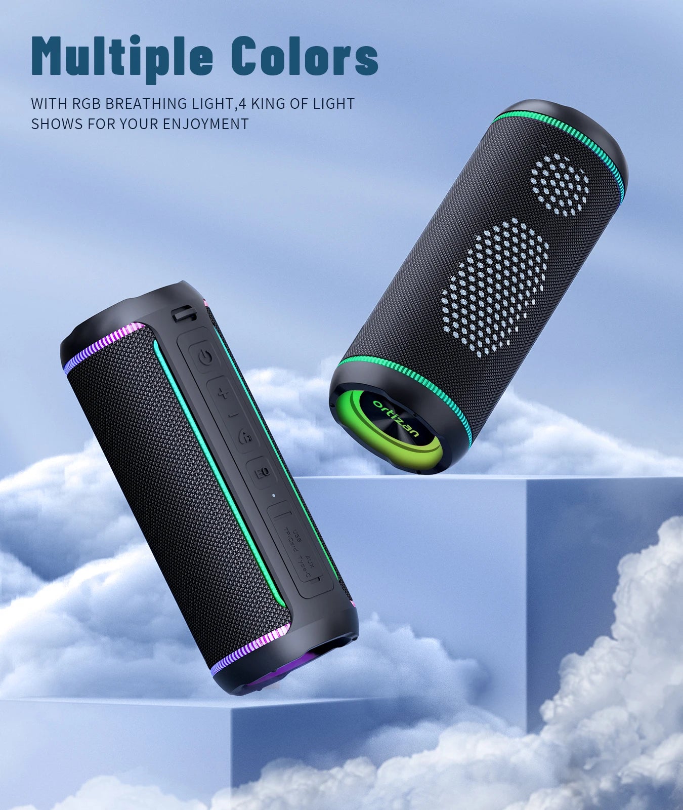 Powerful 40W Portable Bluetooth Speaker with Bass Boost IPX7 Waterproof Wireless Speaker with 6600mAh Battery USB/TF/AUX