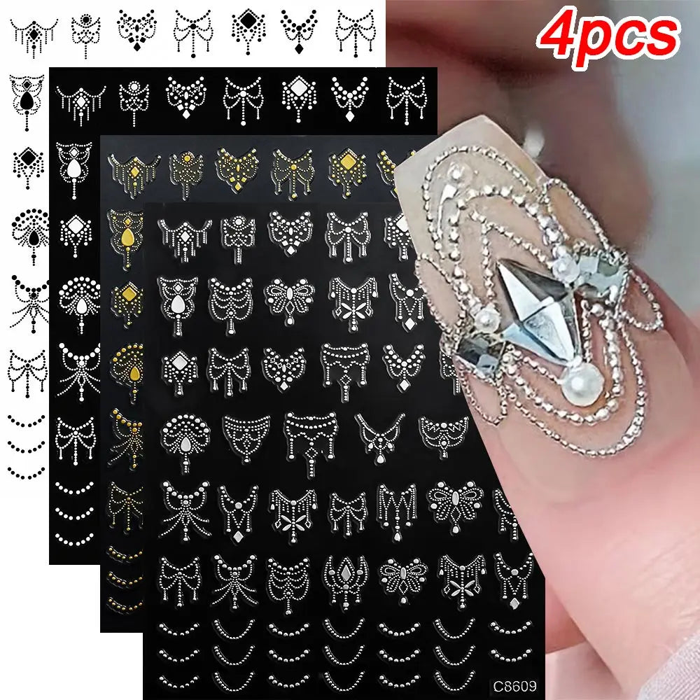 Star Sun Moon 3D Nail Stickers Bronzing Nail Art Gold Silver Styles Decal Self-Adhesive Slider