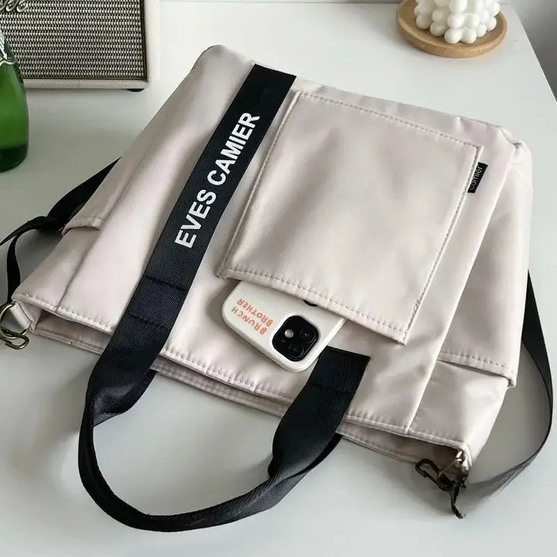 Fashion Modern Nylon Waterproof Canvas Tote Shoulder Handbag for Women Large Capacity Messenger Bags