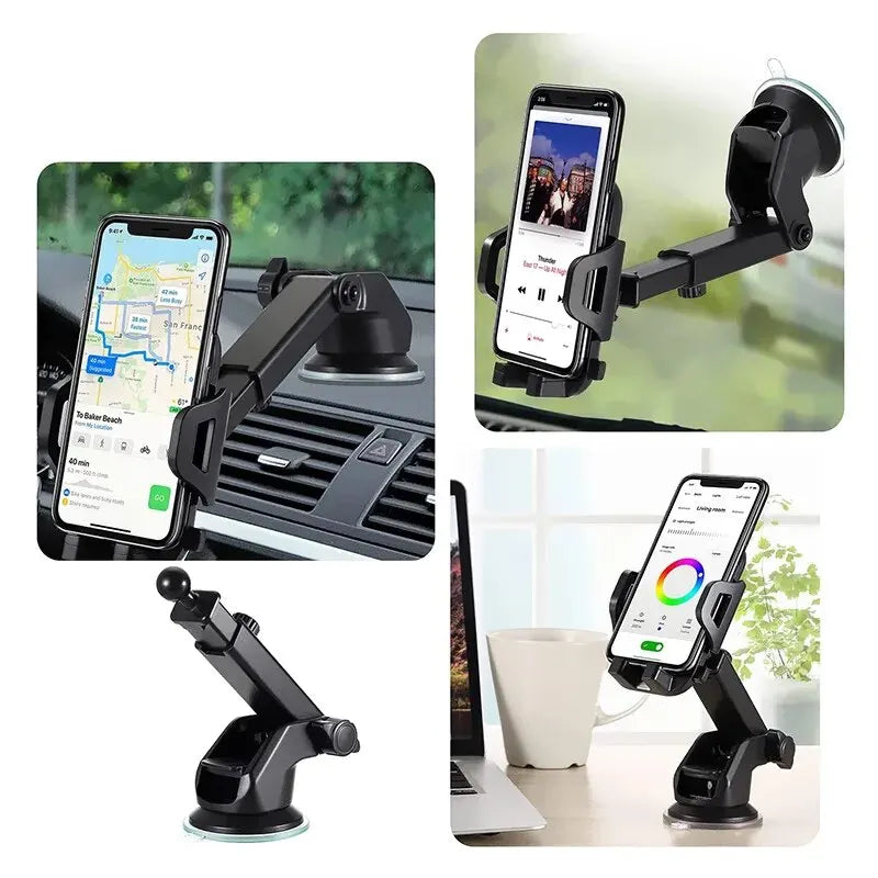 Car Phone Holder Mount Stand for Apple iPhone Samsung and other Universal Brands Suction Cup Vent Smartphone Mobile Support Car Bracket