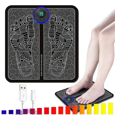 Electronic Foot Stimulation Massager Pad With Remote Control 8 Modes 19 Levels of Strength Lightweight Foot Pressure Relief Mat