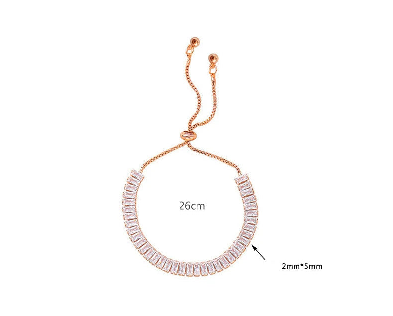 Modern Elegant Shiny Crystals Adjustable Stainless Steel Bracelets for Women Fashion Luxury Jewelry Accessories