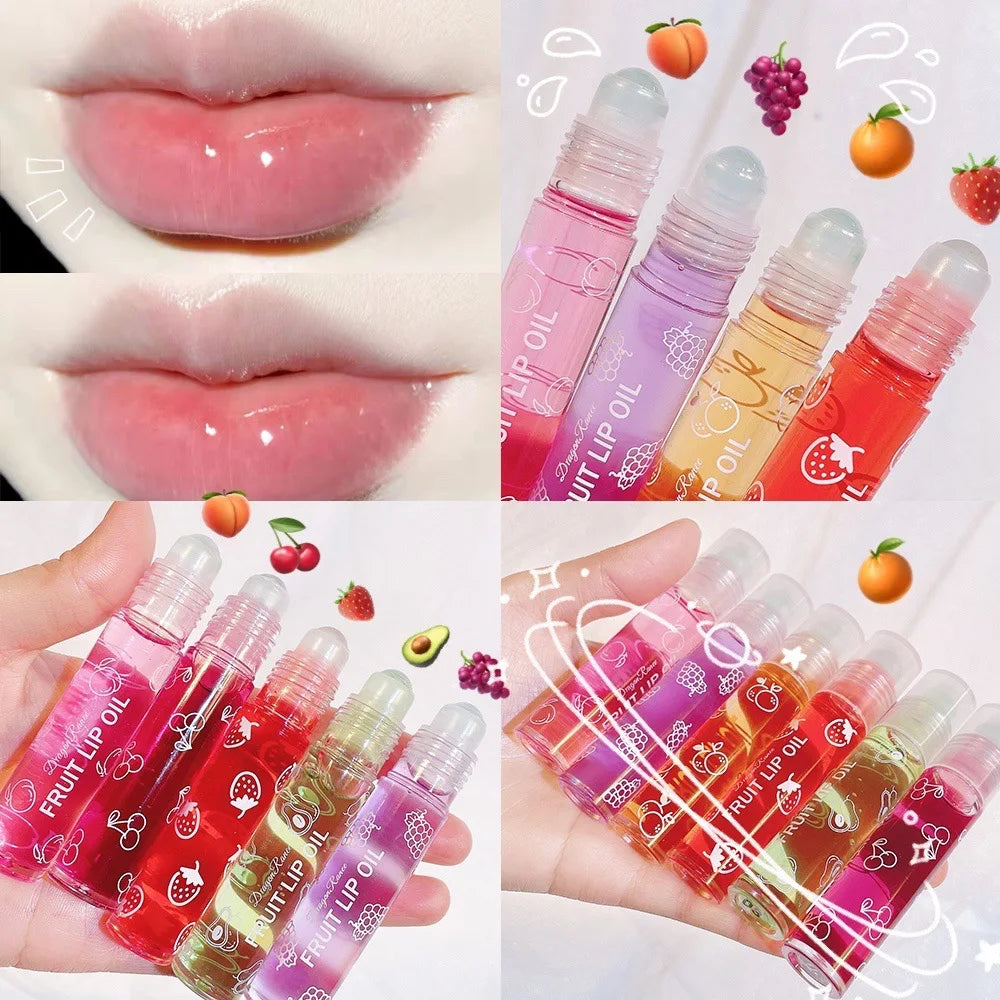 Moisturizing and Hydrating Lip Gloss, Roll-On Nourishing Lip Balm Liquid for Smooth and Soft Lips, Long-Lasting Shine