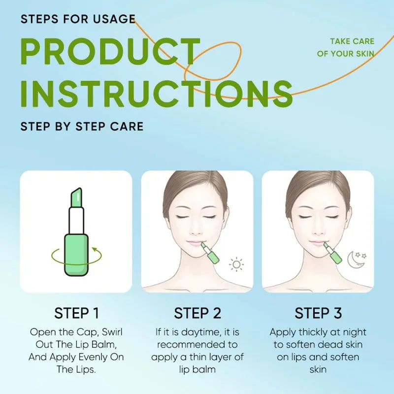 Hydrating Aloe Vera Lip Care Balm - Nourishing, Refreshing and Moisturizing to Prevent Cracking and Repair Lips Gentle Non Irritating