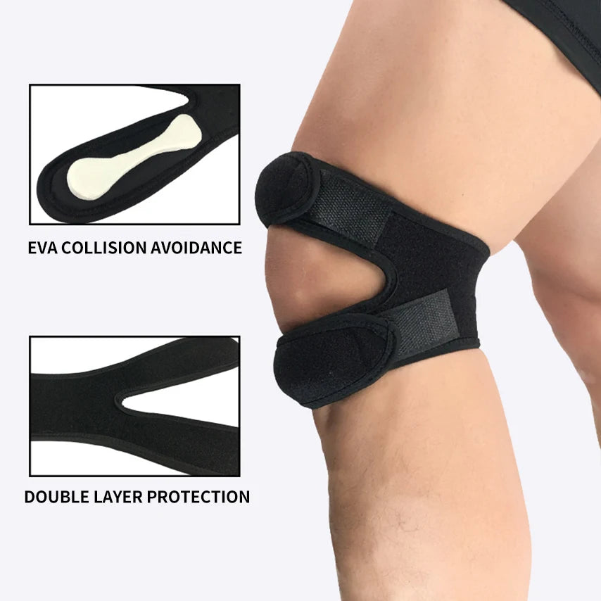 Elastic Knee Strap Wrap Sleeve Support Bandage Pad Braces Knee Hole Kneepad Safety Basketball Tennis Cycling 1pc