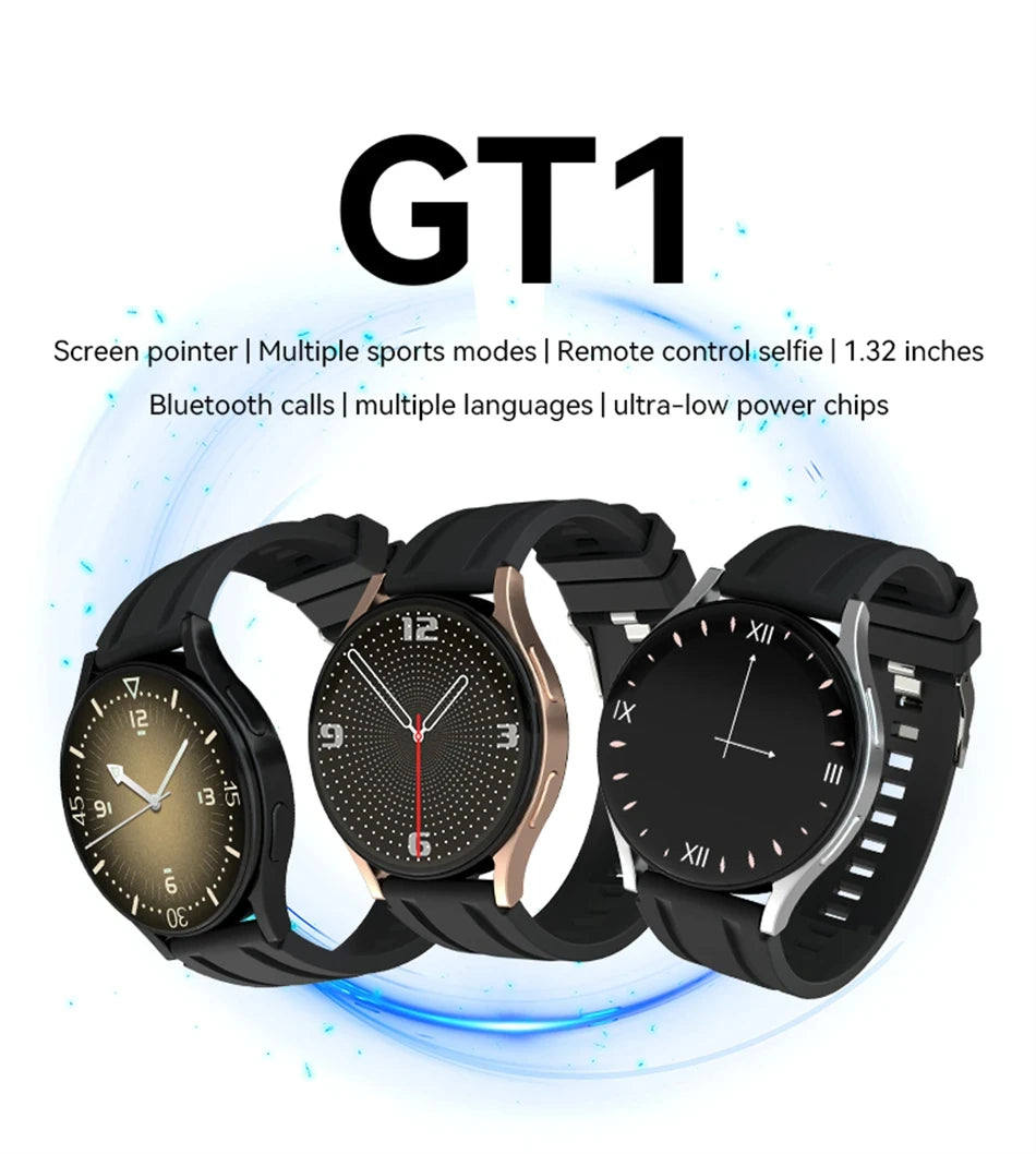Men's and Women's Watch6 Classic Smartwatch 1.32-inch HD Screen Bluetooth Call Heart Rate Fitness Sports Smart Wrist Watch