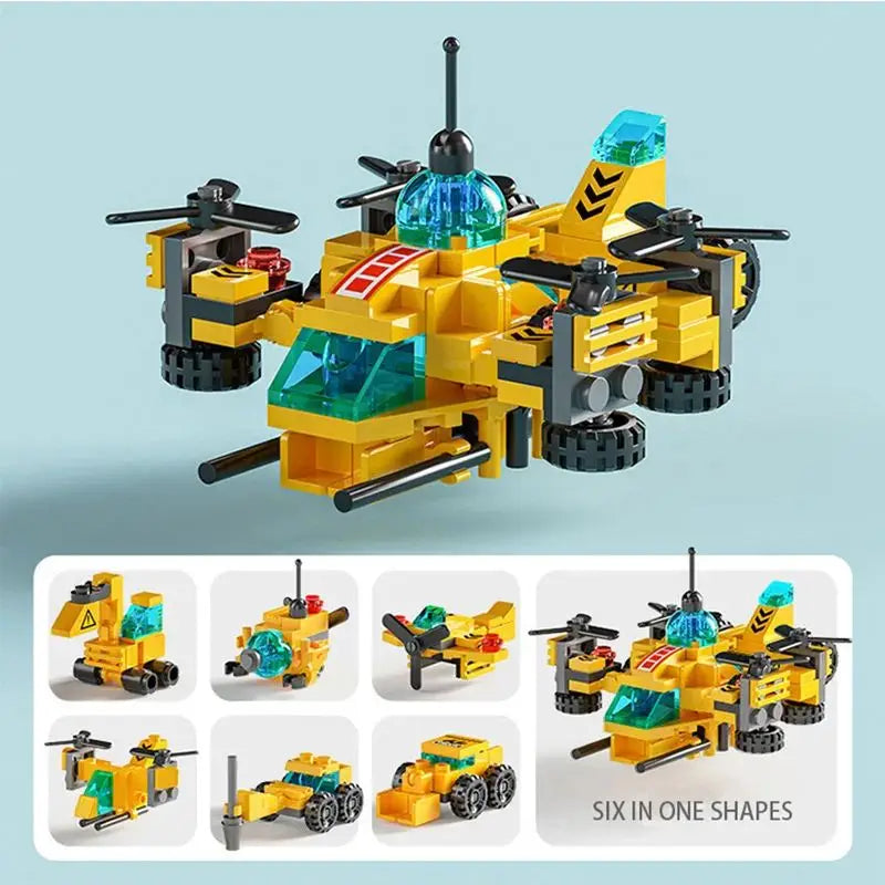 Building Blocks Engineering Fire Truck Military Tank Helicopter Model Puzzles Assembly Children's Micro Particle Toys