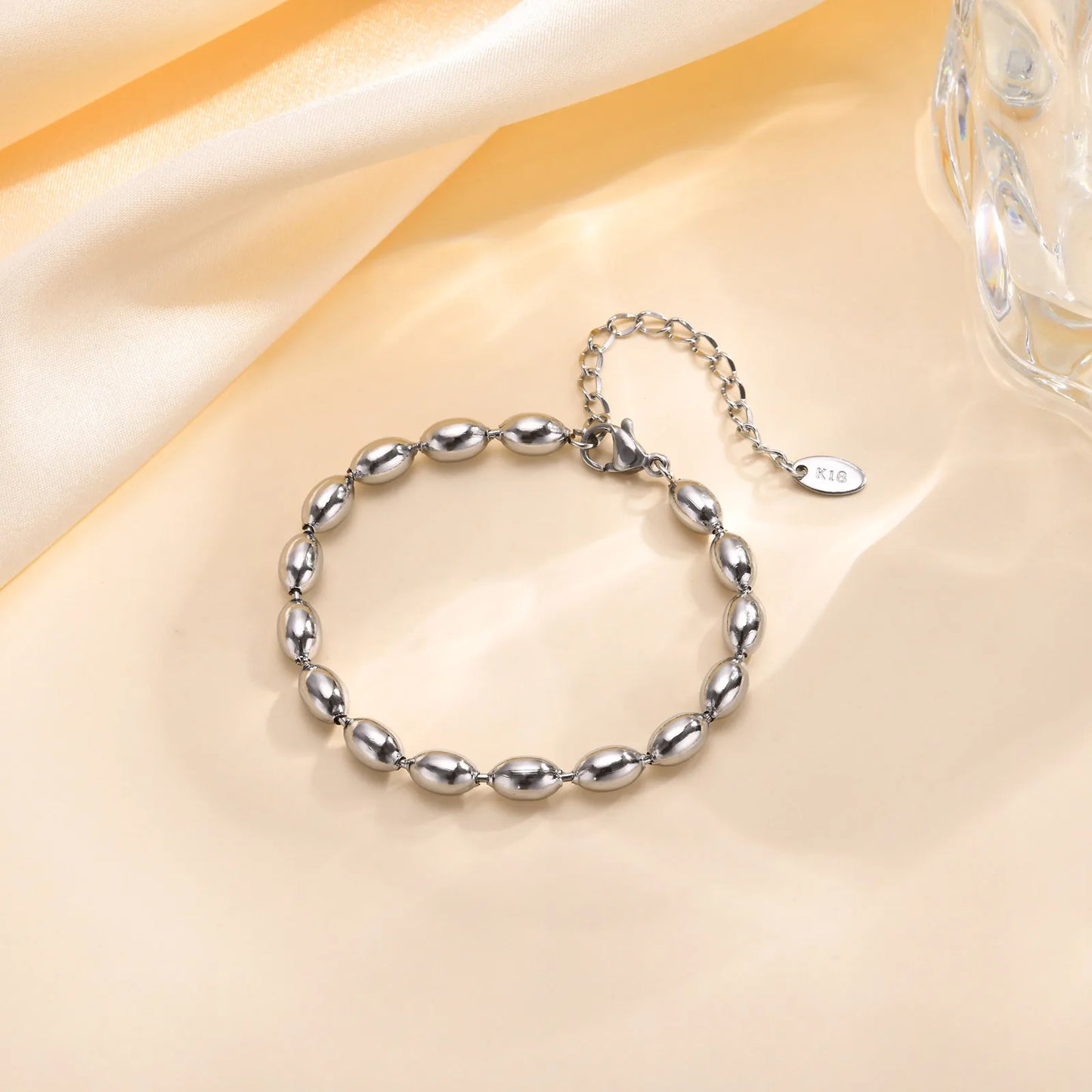 Beautiful Dainty Stainless Steel Beads Bracelet for Women Men Unisex Gold Silver Color Wristband Bracelet Jewelry
