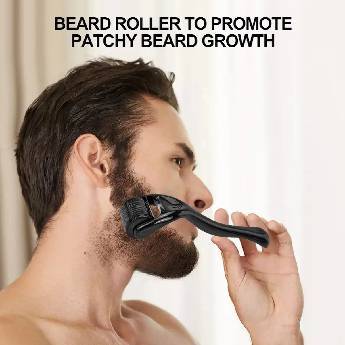 Facial Derma Roller for Body Hair Beard Growth Micro Face Roll Skin Tool 540 Needles, 0.2mm, 0.25mm, 0.3mm