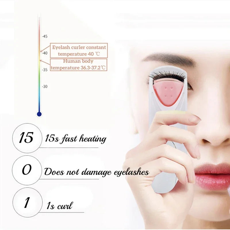 Portable Electric Eyelash Curler Fast Heating Shaping Curling Lasting Eyelash Enhancer