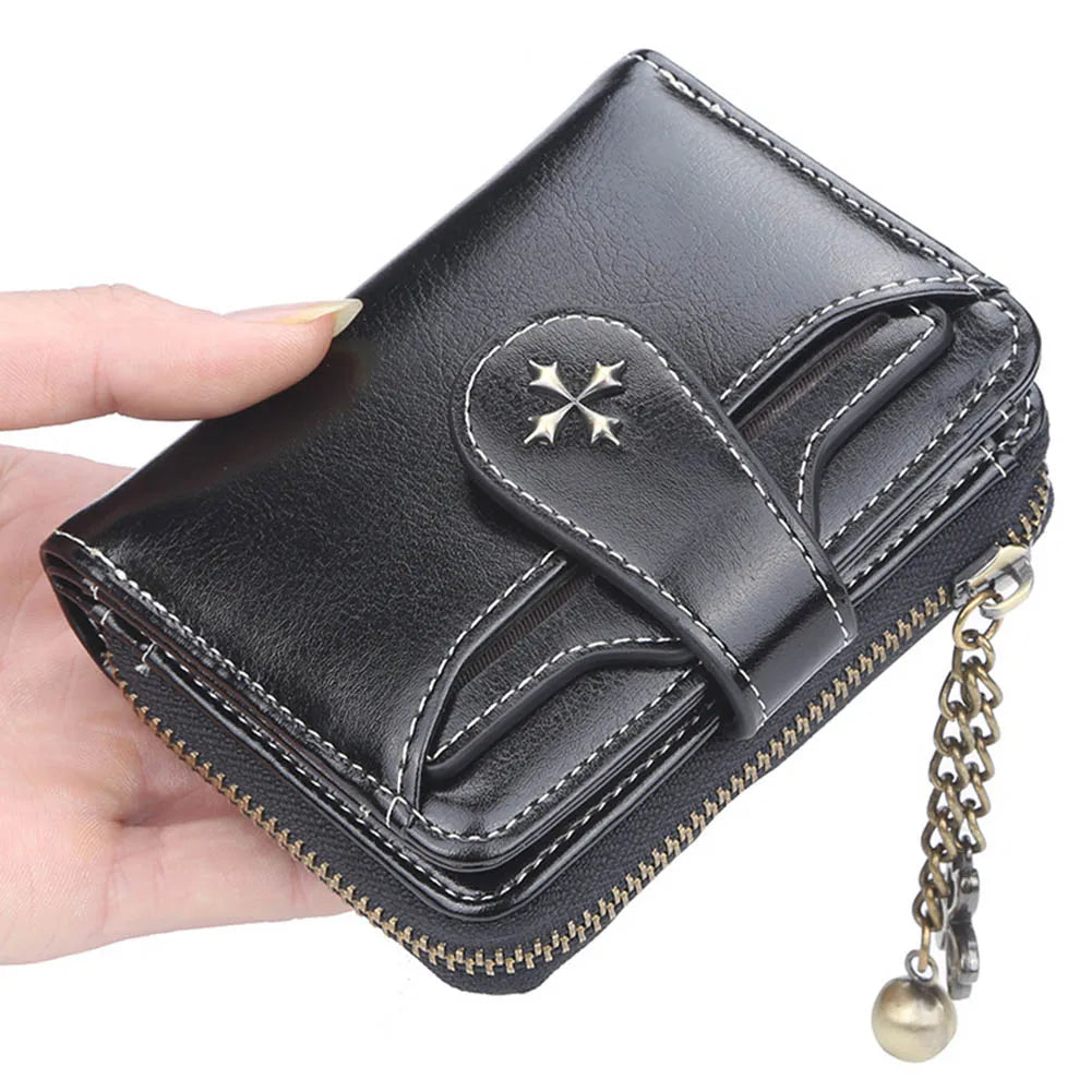 Luxury Design Women's Fashion Short Wallet PU Leather Card Holder Zipper Purse Great Accessory
