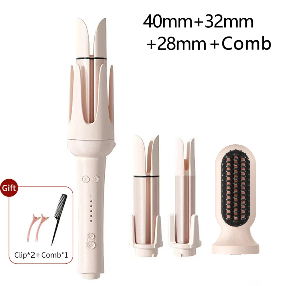 3 in 1 Automatic Rotating Ceramic Hair Curling Iron Professional Hair Roller Stick 28mm 32mm 40mm Curling Wand Hair Waver
