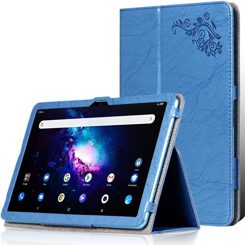 Luxury Embossed Leather Stand Case for Acer Iconia Tab P10 10.4" Inch Tablet PC Cover with Hand Strap and Magnetic Closure