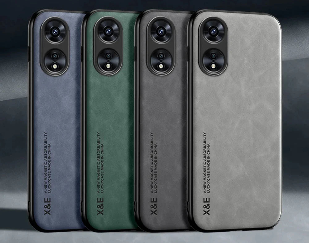 Luxury Leather Phone Case for OPPO A98 A96 A94 A78 A58 A57 A57s A17 Magnetic Protective Cover