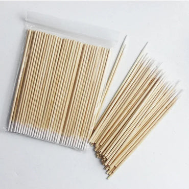 Manicure Wood Cotton Swab Cleaning Sticks for Nails Cotton Head Pedicure Detail Corrector Nail Polish Remover Art Tool Supplies 100-500Pcs