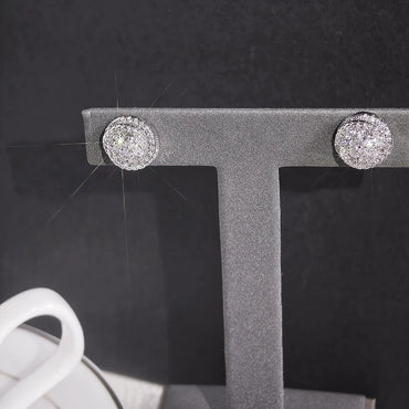 Luxury Spiral Crystals Stud Earrings for Women Fashion Versatile Jewelry Accessories