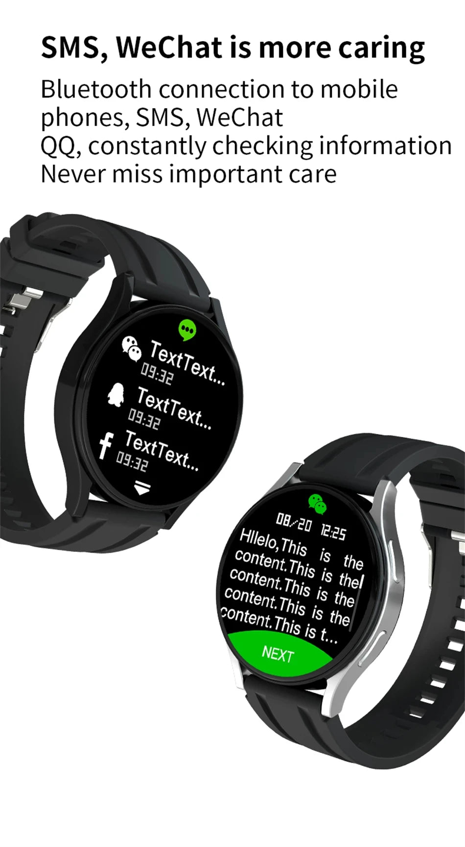 Men's and Women's Watch6 Classic Smartwatch 1.32-inch HD Screen Bluetooth Call Heart Rate Fitness Sports Smart Wrist Watch