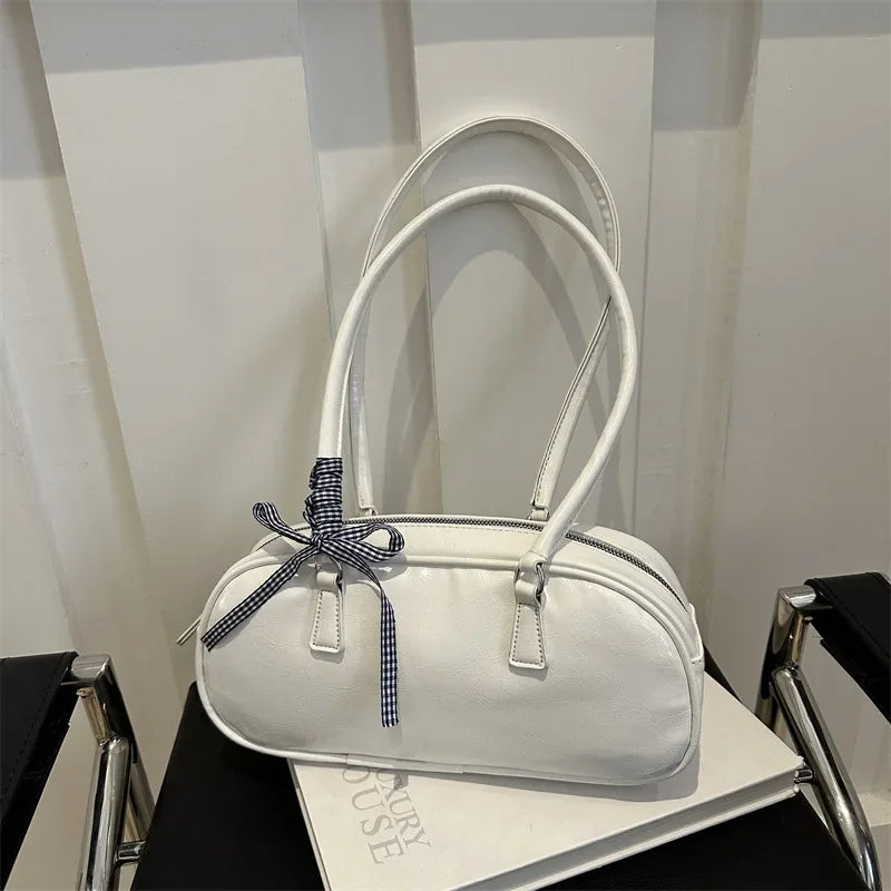 Women's Exquisite Leather Pillow Handbag Purse Shoulder Underarm Ladies Large Capacity Boston Casual Portable Commuting Bags