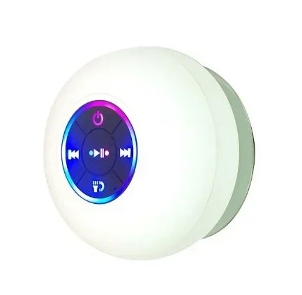 Waterproof Mini Portable Bluetooth Audio Speaker IPX4 Led Lights Bathroom Outdoor Large Suction Cup Speaker