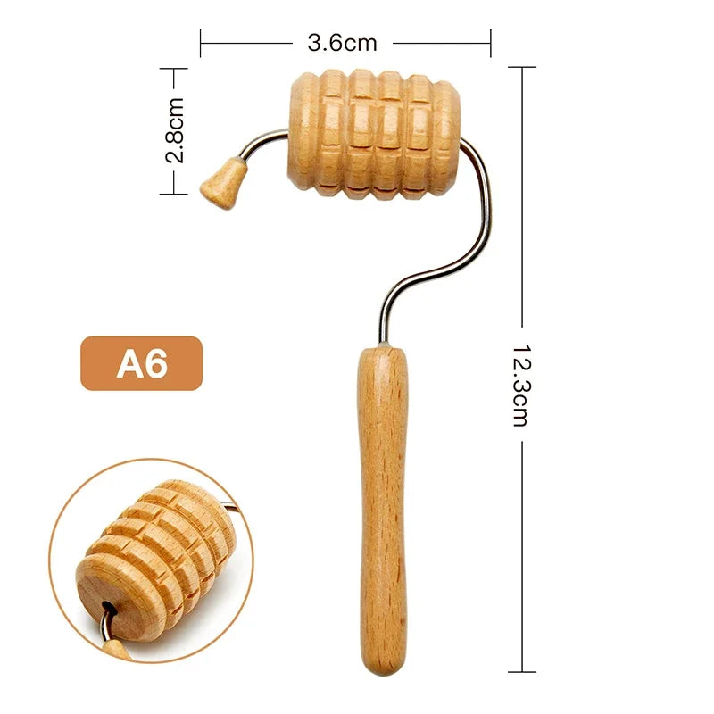 Wooden Facial Relaxation Lifting Massage Rollers Kit Facial Maderotherapy Gua Sha Wood Therapy Wrinkle Remover Skin Care Tools