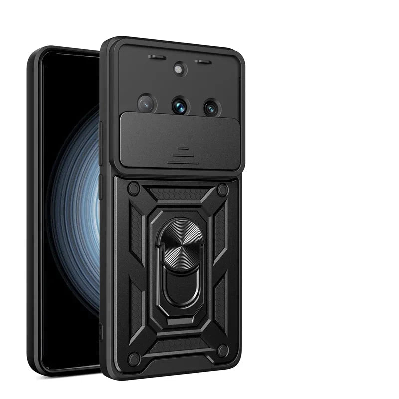 Durable Shockproof Phone Case for Realme 11 Pro Plus 5G Camera Protection Magnetic Ring Holder Back Cover