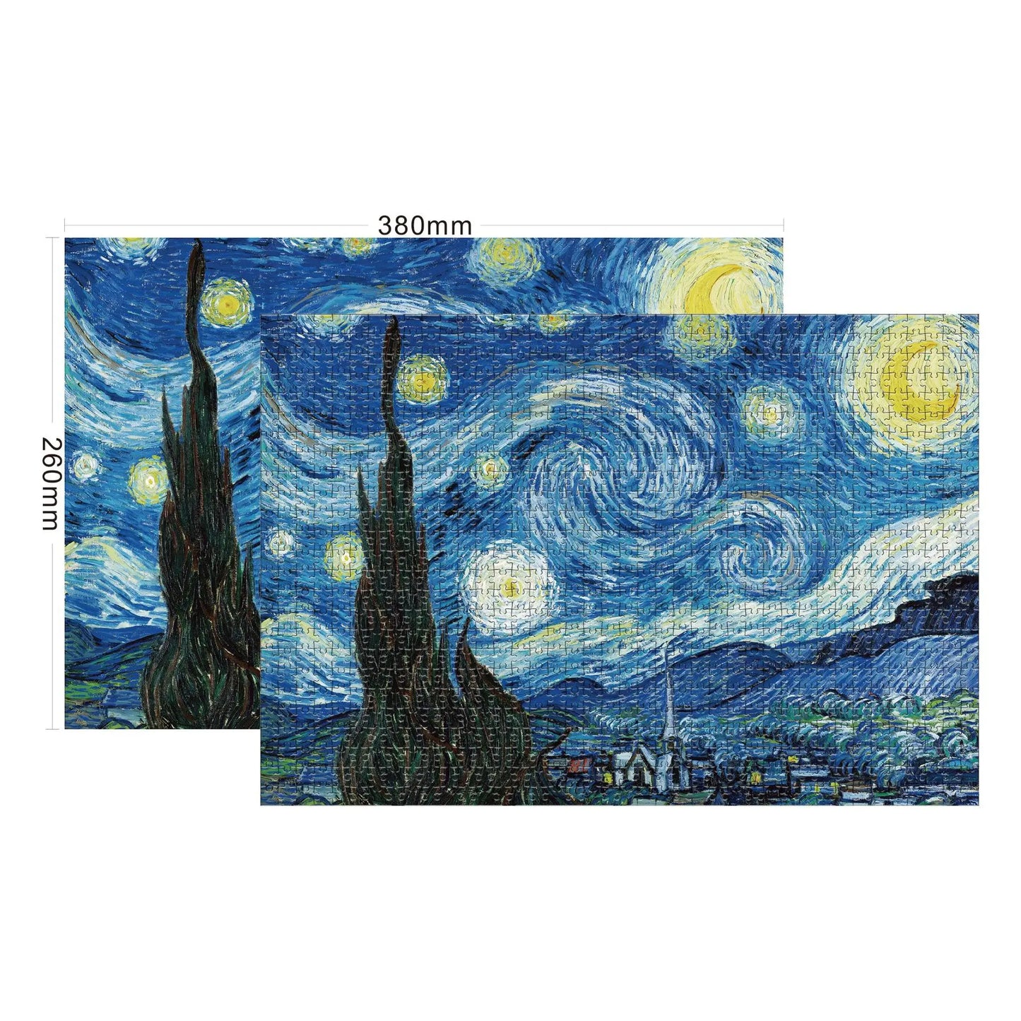 Mini Jigsaw Puzzle The Starry Night 1000 Pieces for Adults Van Gogh Environmentally Friendly Puzzle Gift Toy