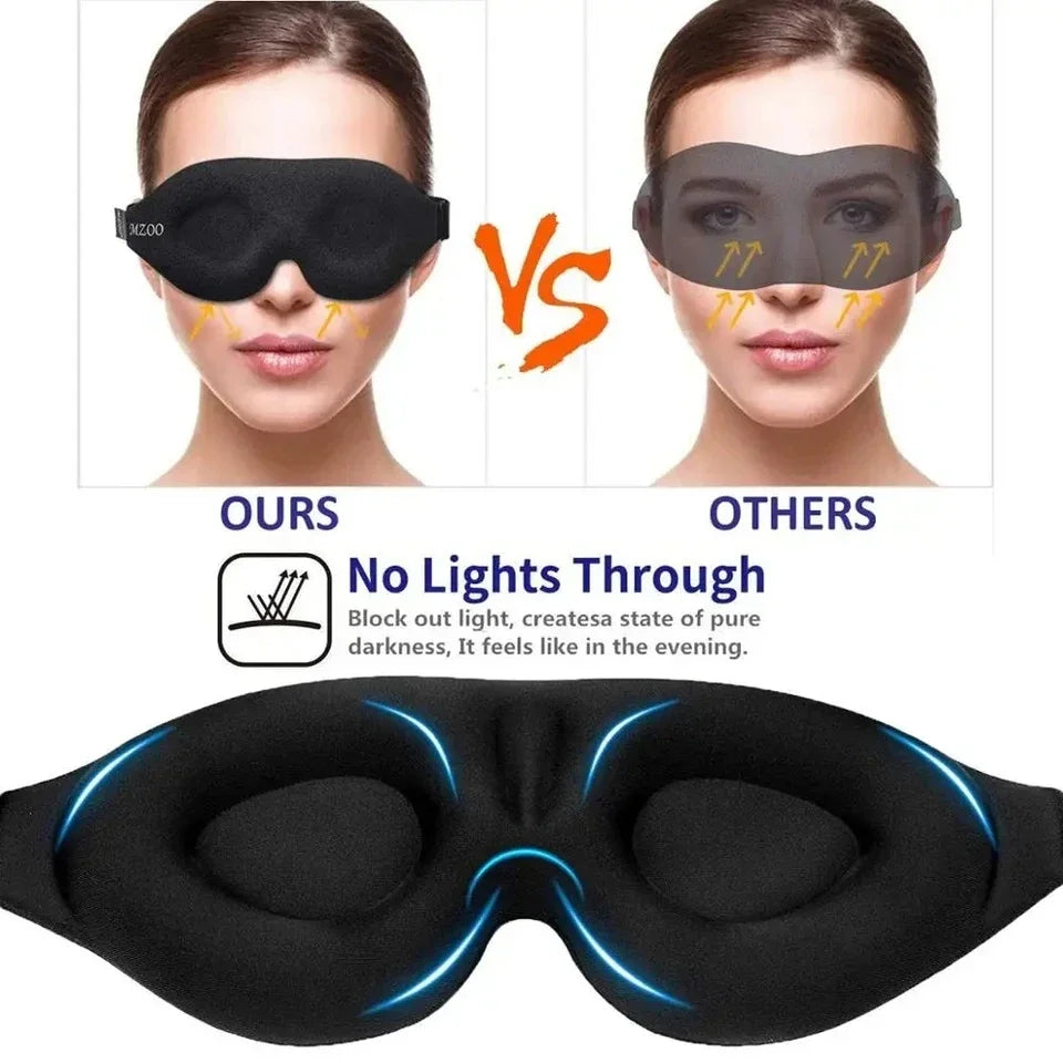 Light Blocking Adjustable 3D Eye Mask Suitable for Men and Women with No Pressure on the Eyes and Breathable Eye Mask Black