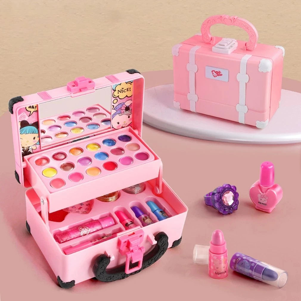 Wonderful Children's Makeup Cosmetics Pretend Play Box Princess Make Up Girl Toy Play Set Lipstick Eye Shadow Safety Nontoxic Kit Toy Kid