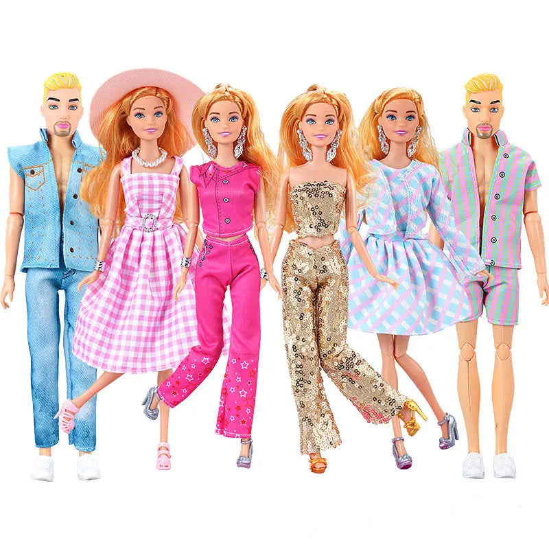 Dress Up Male Female Fashion Dolls Play Time Doll with Clothes Girls BJD Toys Great Gifts 30cm