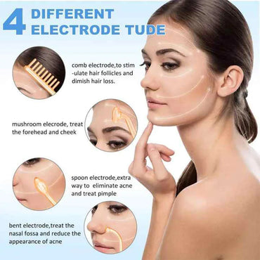 High Frequency Electrode Tube Beauty Machine for Face Hair Eyes Facial Massager Wand Care Tool