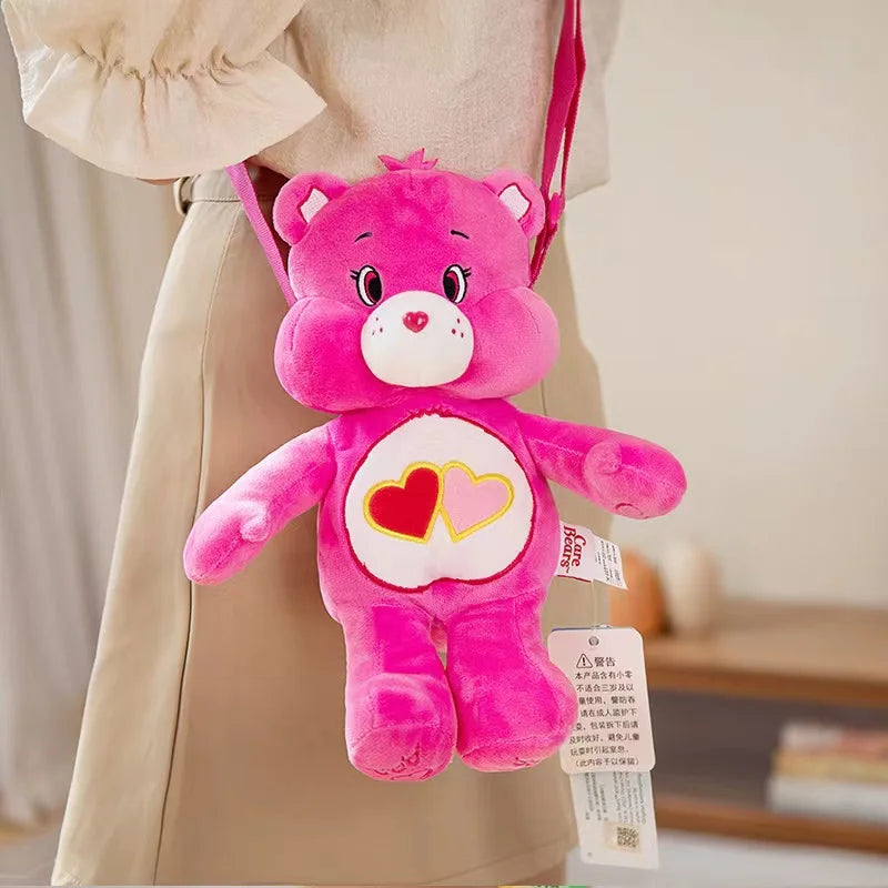 Popular Cute Care Bears Plush Backpack Kawaii Fashion Plushie Doll Girl's Children's Shoulder Bag Knapsack