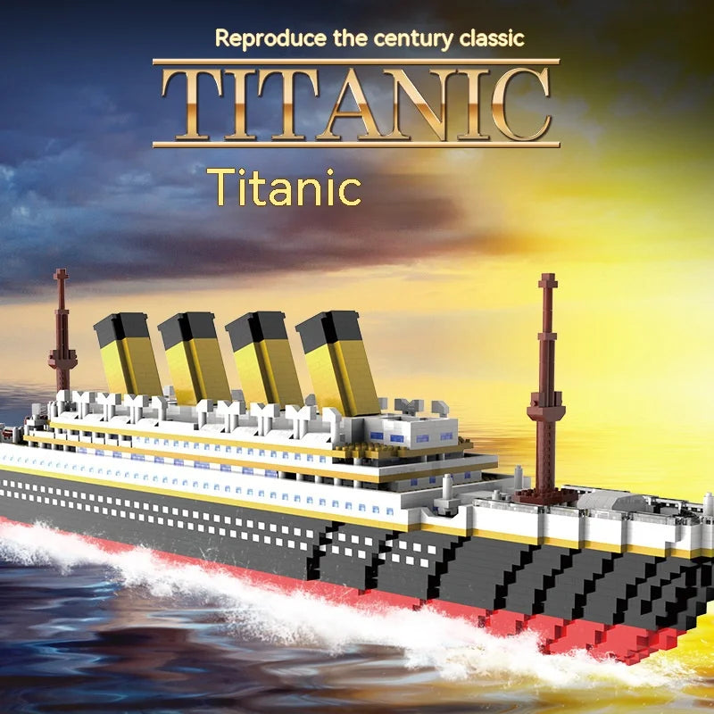 The Titanic Building Blocks Bricks Set for Children and Adults Giant Ship Boat Luxury Cruise DIY Model Bricks Toys Gift 1878pcs
