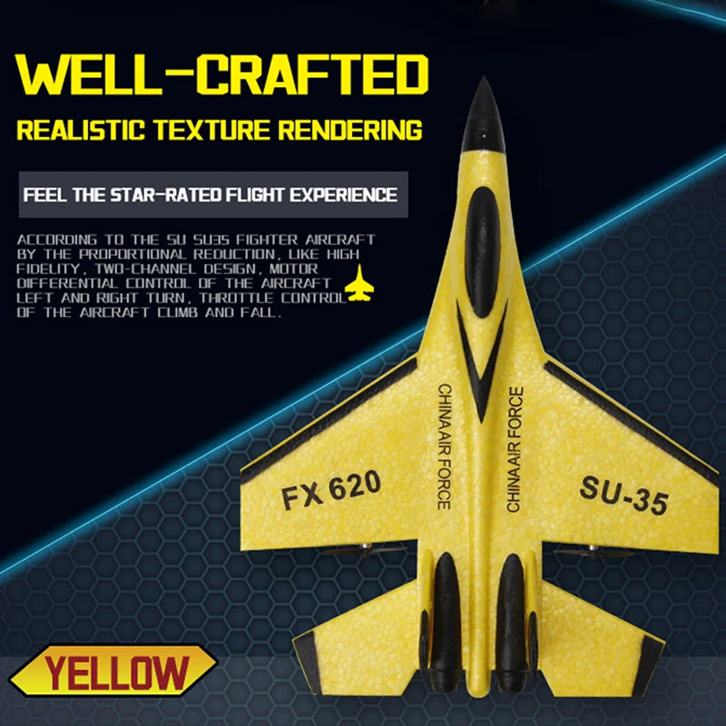 RC Foam Airplane SU-35 SU-57 Fighter Plane 2.4G Radio Remote Control Aircraft Glider Foam Great for Beginners