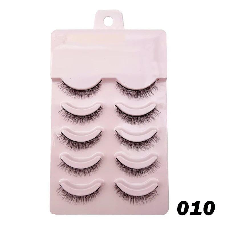 Wispy Manga Style Eyelashes Soft Natural Thick False Daily Eye Lashes Dating Makeup Eye Accessories 5 Pairs - 10pcs