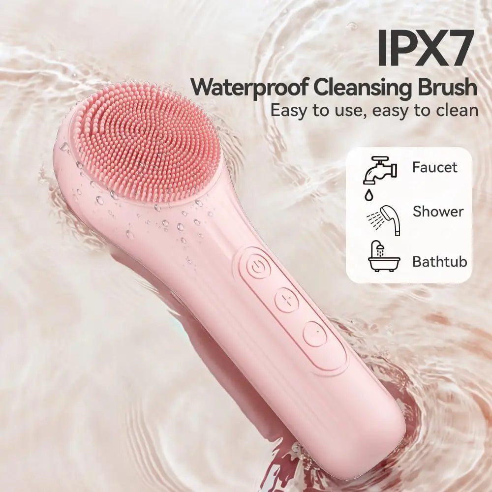 Deep Clean Sonic Waterproof Electric Facial Cleansing Scrubber Brush Rechargeable Exfoliating Vibration Pore Skin Care Tool